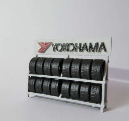 Cartrix - Shelf with Tires 'Yokohama' - 1:64 Scale