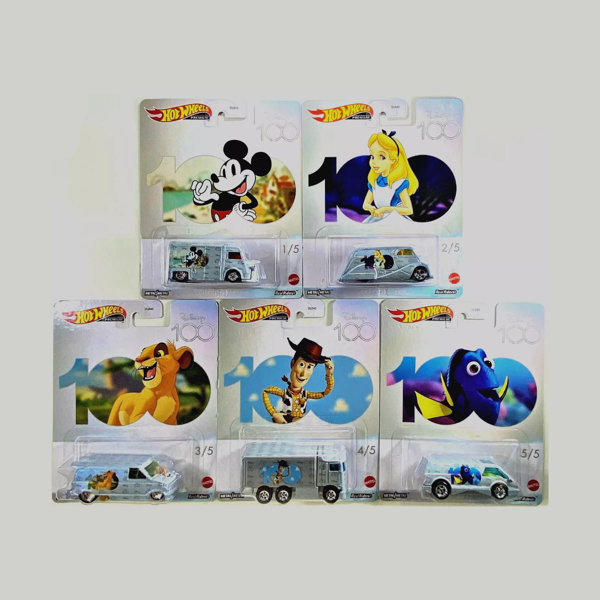 Hot Wheels Premium - Disney 100th Anniversary - Set of 5