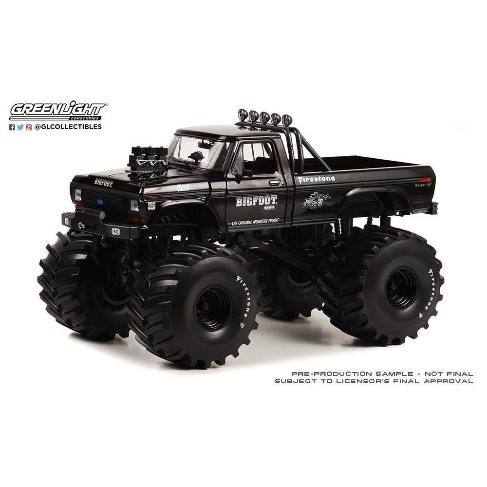 Greenlight - 1974 Ford F-250 Monster Truck 'Bigfoot #1' - Black Bandit Edition Kings of Crunch - 1:18 Scale