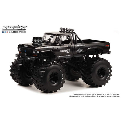 Greenlight - 1974 Ford F-250 Monster Truck 'Bigfoot #1' - Black Bandit Edition Kings of Crunch - 1:18 Scale