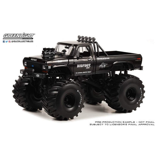 Greenlight - 1974 Ford F-250 Monster Truck 'Bigfoot #1' - Black Bandit Edition Kings of Crunch - 1:18 Scale