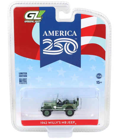 Greenlight - America 250 - 1942 Willys MB Jeep - 1:64 Scale