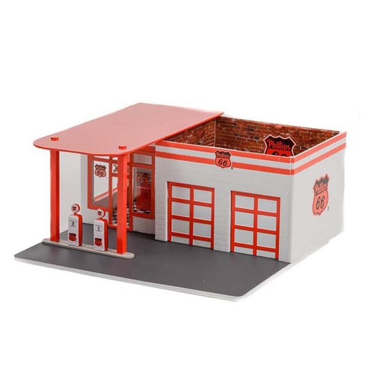 Greenlight - Mechanics Corner Series Vintage Gas Station 'Phillips 66' - 1:64 Scale