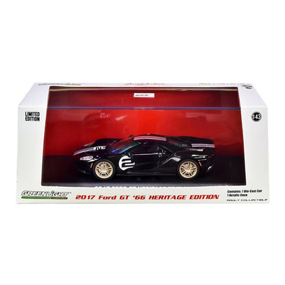 Greenlight - 2017 Ford GT '66 Heritage Edition #2 (Black) - 1:43 Scale
