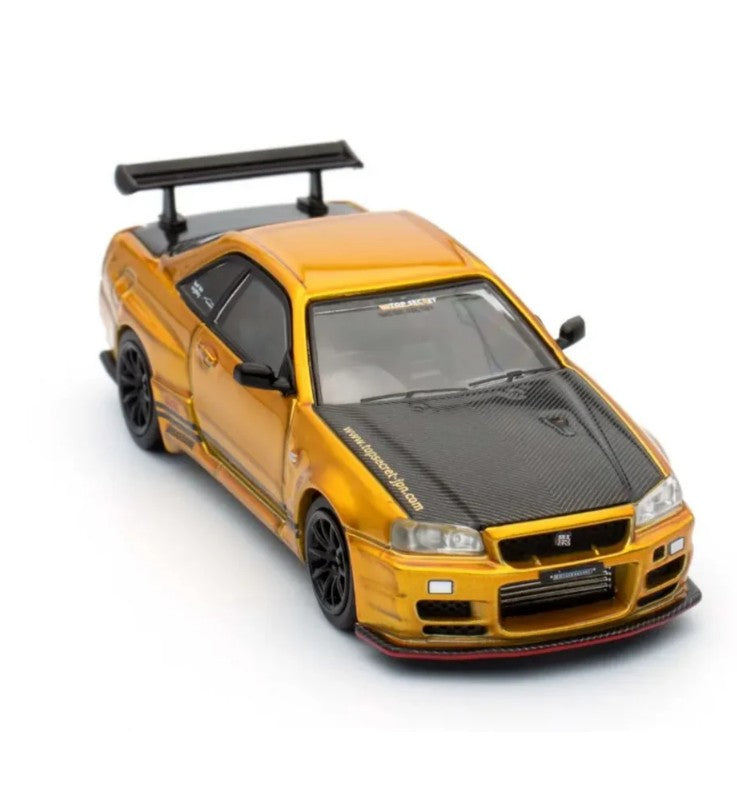 INNO64 - Nissan Skyline GT-R (R34) Top Secret Tokyo Auto Salon (Gold)- 1:64 Scale