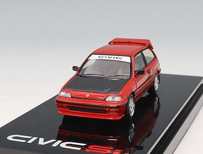 Hobby Japan - Honda Civic (AT) Late Version JDM Street Racer  (Red) - 1:64 Scale