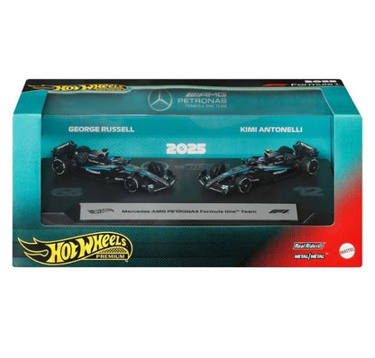 Hot Wheels Premium - 2025 Formula 1 Mercedes-AMG Petronas F1 Team  - 2 Pack (Mix 1)