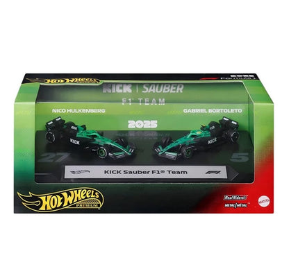 Hot Wheels Premium - 2025 Formula 1 KICK Sauber F1 Team - 2 Pack (Mix 2)