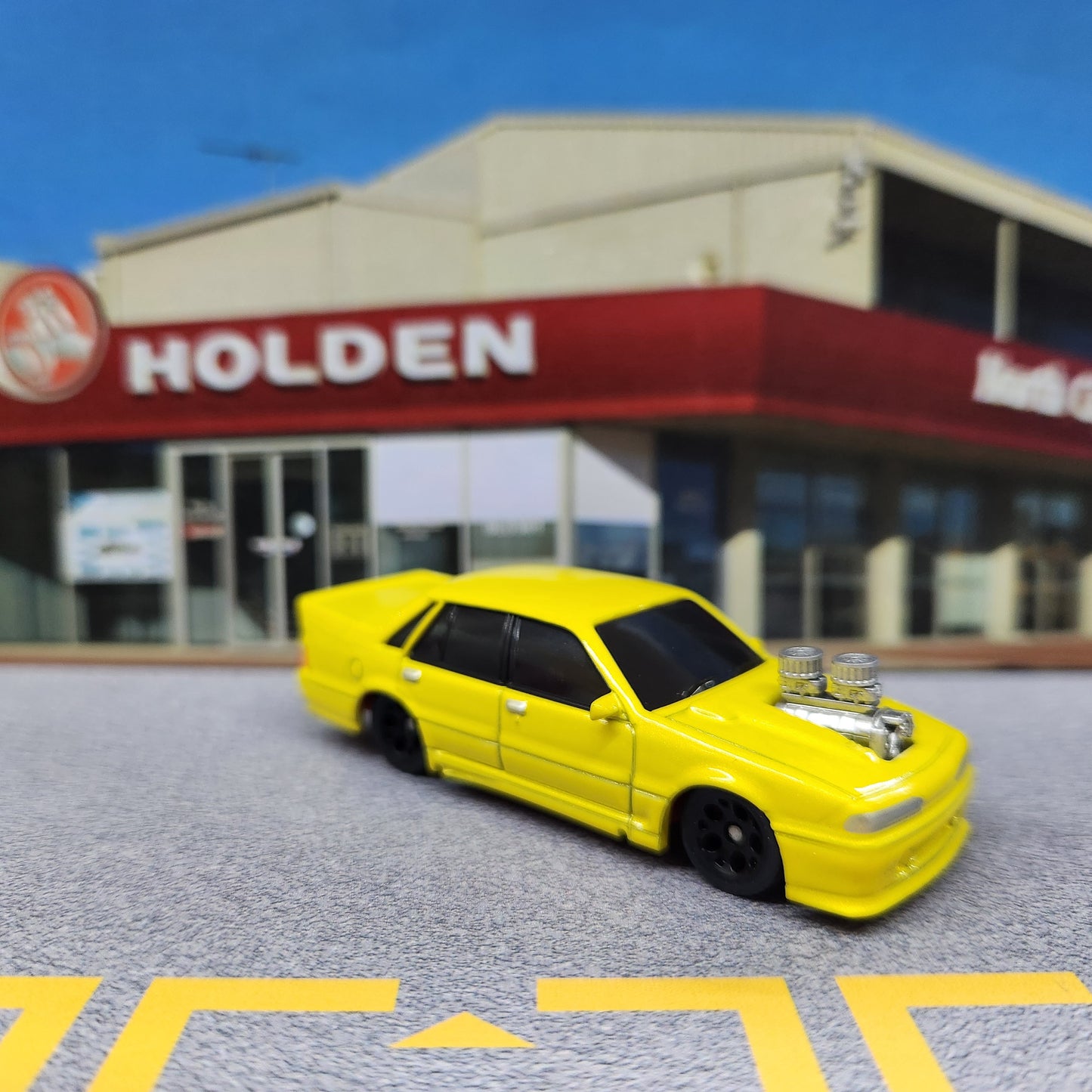 Oz Wheels - RedBellies (R1) - Holden VL Walkinshaw Commodore  Sedan 'Blown' (Yellow) - 1:64 Scale