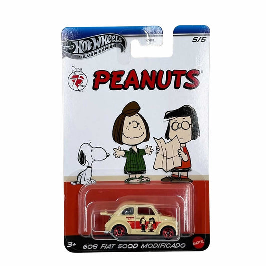 Hot Wheels - Peanuts: 75th Anniversary - 60s Fiat 500D Modificado - Peppermint Patty & Marcie