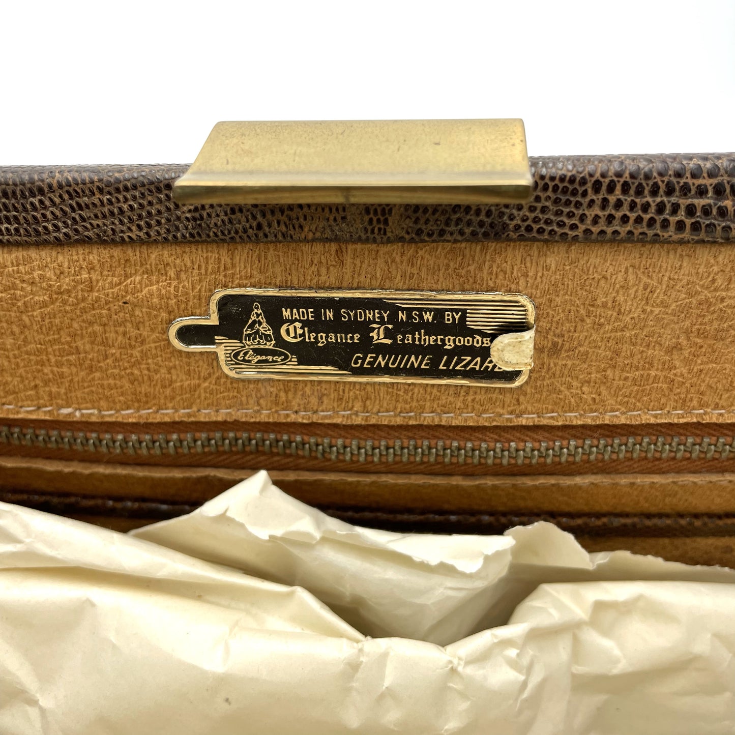 Vintage Genuine Lizard Handbag - 30cm