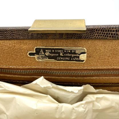 Vintage Genuine Lizard Handbag - 30cm