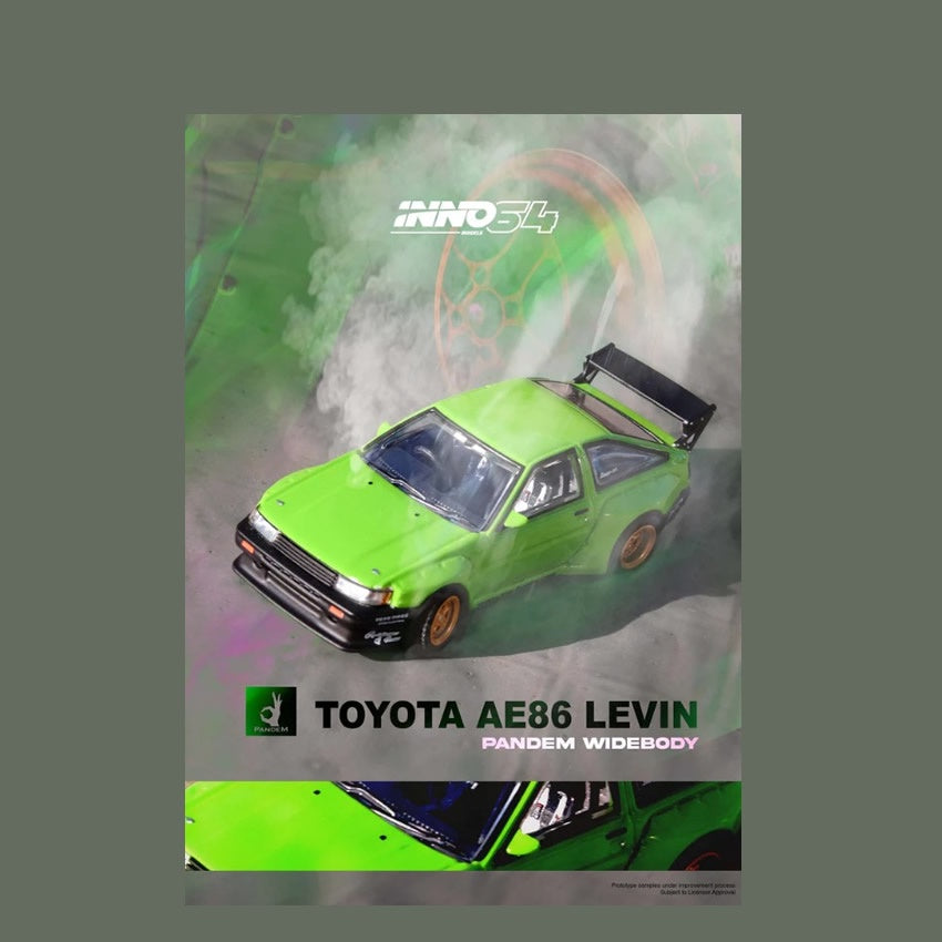 INNO64 - Toyota Corolla Levin AE86 Pandem 'Rocket Bunny (Green) - 1:64 Scale