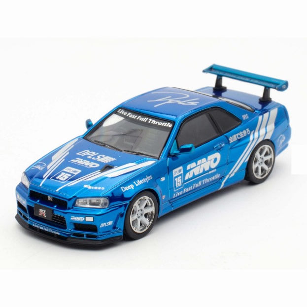 INNO64 - Nissan Skyline GT-R (R34) 'DPLS x INNO64' - Chrome Blue