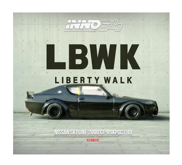 INNO64 -  Nissan Skyline 2000 GT-R (KPGC110) 'Kenmeri' (Black) - 1:64 Scale