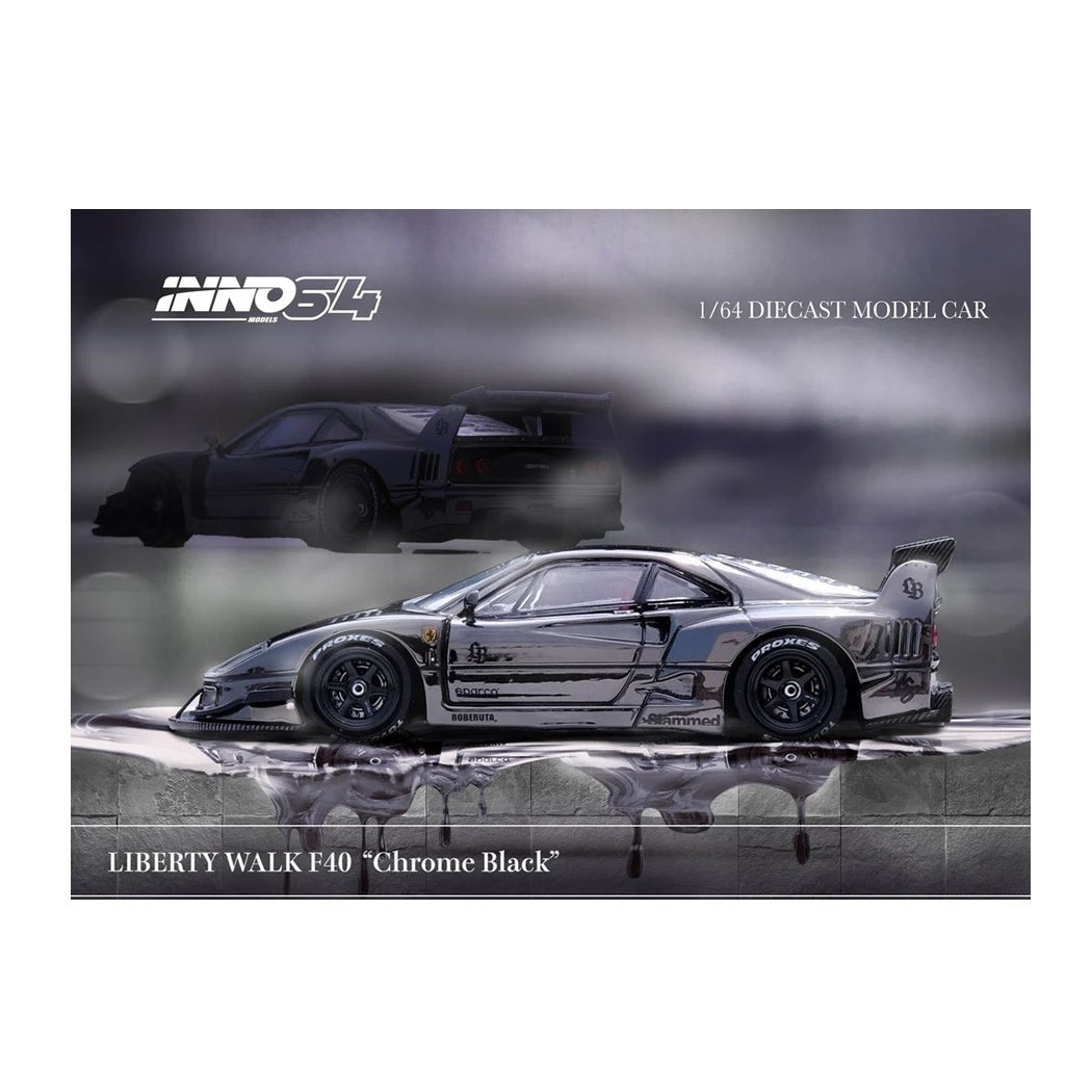 INNO64 - LBWK Ferrari F40 (Chrome Black) - 1:64 Scale