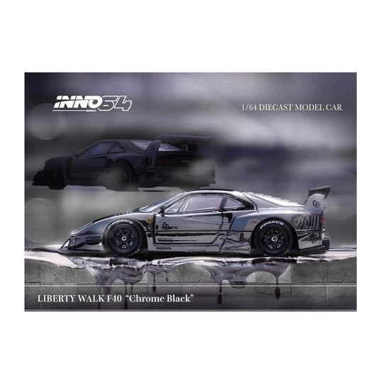 INNO64 - LBWK Ferrari F40 (Chrome Black) - 1:64 Scale