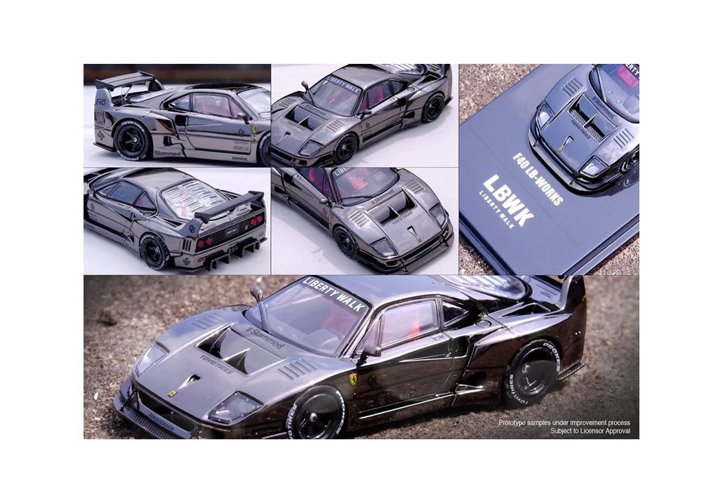INNO64 - LBWK Ferrari F40 (Chrome Black) - 1:64 Scale