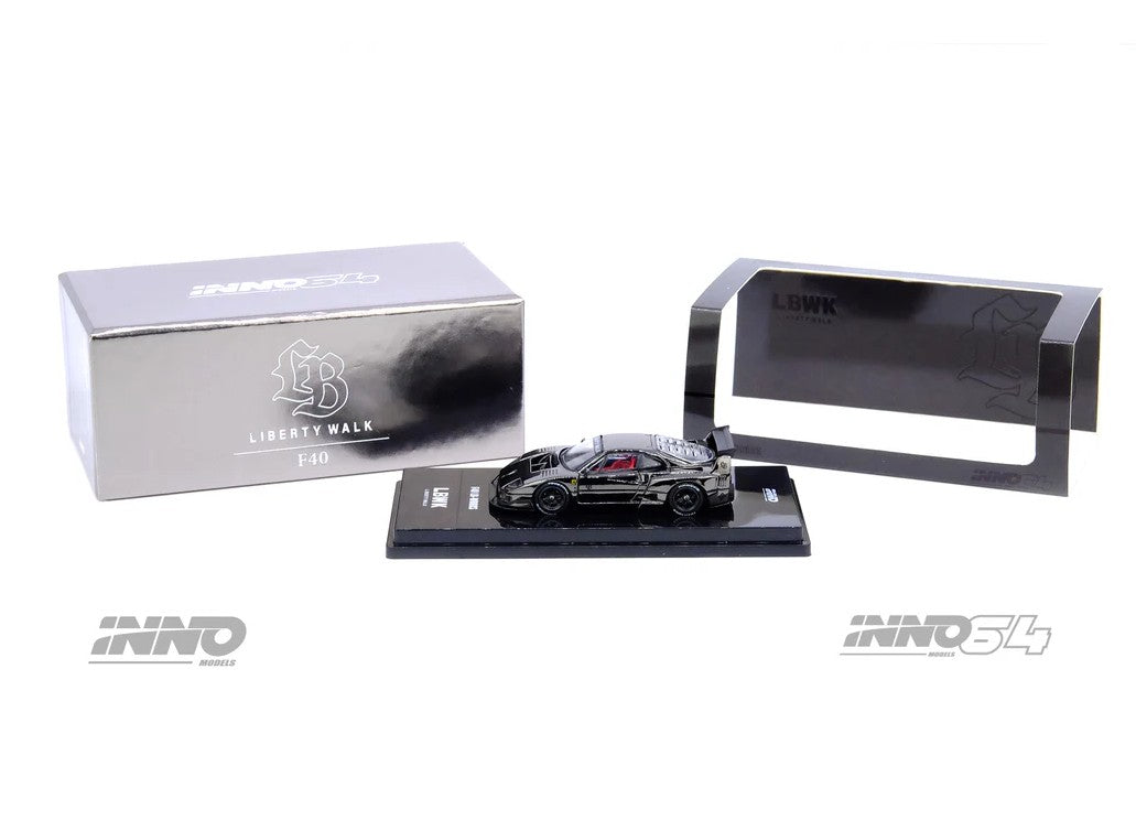 INNO64 - LBWK Ferrari F40 (Chrome Black) - 1:64 Scale