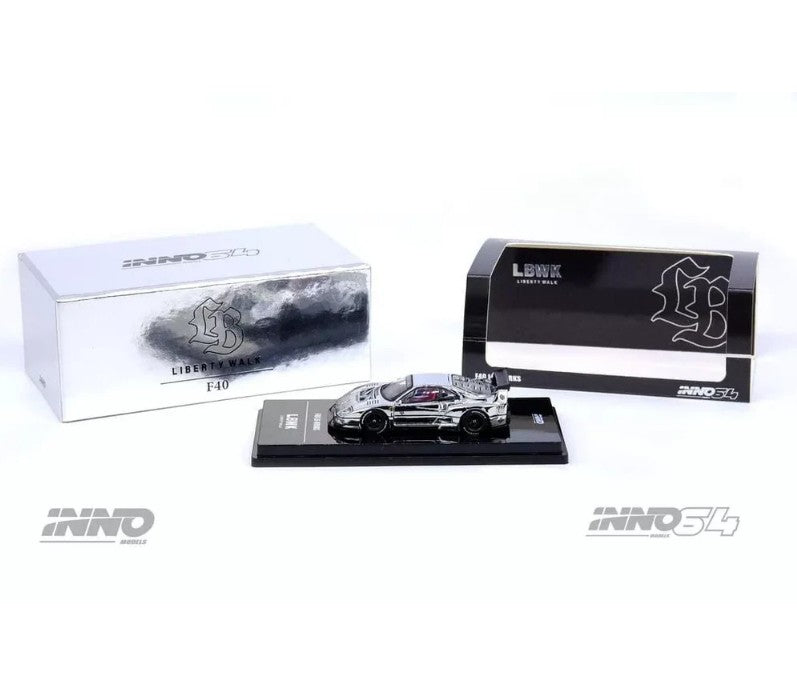 INNO64 - LBWK Ferrari F40 (Chrome Silver) - 1:64 Scale