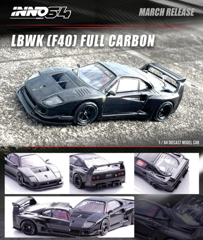 INNO64 - LBWK Ferrari F40 (Full Carbon) - 1:64 Scale