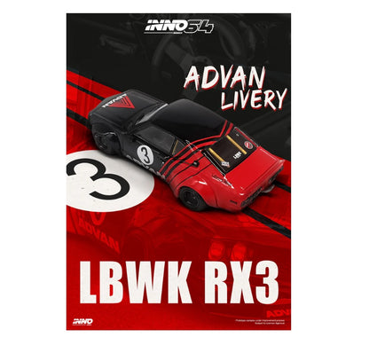INNO64 - Mazda LBWK RX3 Savanna 'Advan' Livery - 1:64 Scale