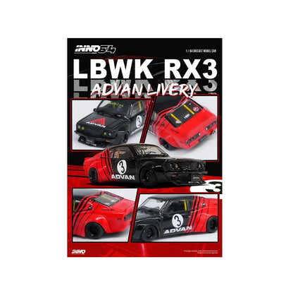 INNO64 - Mazda LBWK RX3 Savanna 'Advan' Livery - 1:64 Scale
