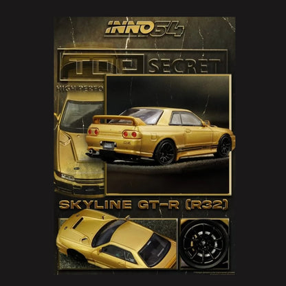 INNO64 - Nissan Skyline GT-R (R32) Top Secret (650r) - Gold - 1:64 Scale