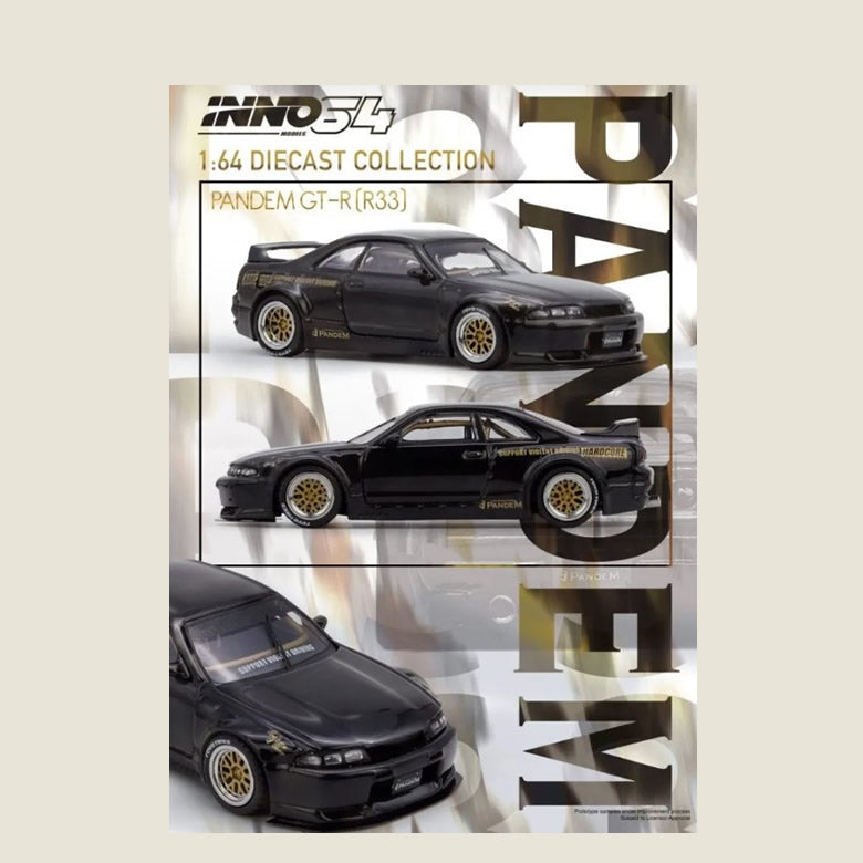 INNO64 - Nissan Skyline GT-R (R33) Pandem (Black) - 1:64 Scale