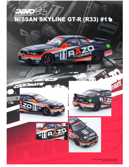 INNO64 - Nissan Skyline GT-R (R33) #11 'Razo Trampio' - 1:64 Scale