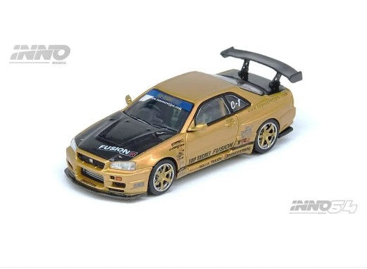 INNO64 - Nissan Skyline GT-R (R34) Top Secret (Gold) - 1:64 Scale