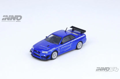 INNO64 - Nissan 1999 Skyline GT-R (R34) V-Spec Tuned 'Mine's' (Blue) - 1:64 Scale