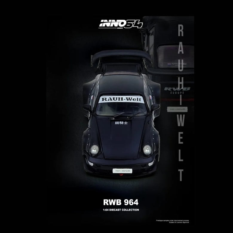 INNO64 - Porsche RWB 964 (Black Matt) - 1:64 Scale