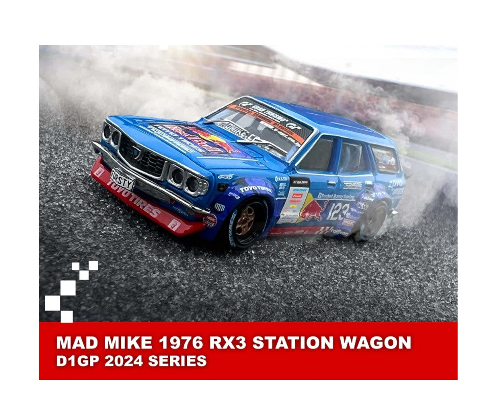 INNO64 - 1976 Mazda RX3 'Mad Mike' Station Wagon - 2024 D1GP Series - 1:64 Scale