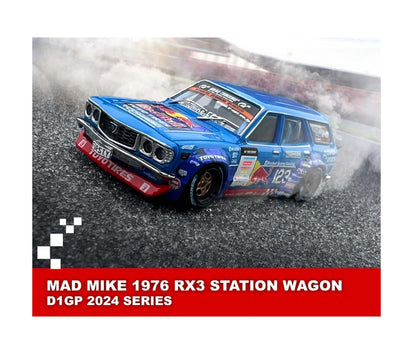 INNO64 - 1976 Mazda RX3 'Mad Mike' Station Wagon - 2024 D1GP Series - 1:64 Scale