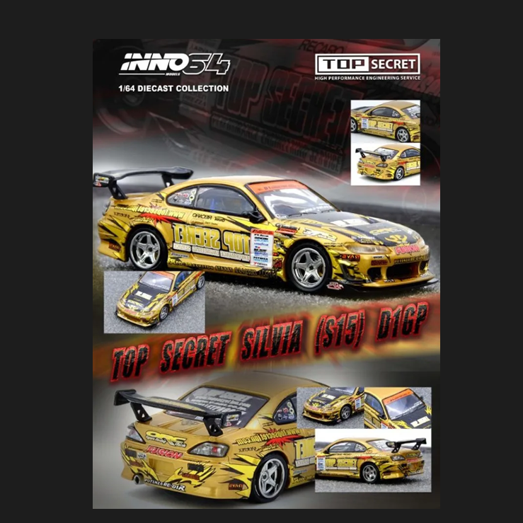 INNO64 - 2004 Nissan Silvia (S15) Top Secret D1 GP Series Winner (Gold)