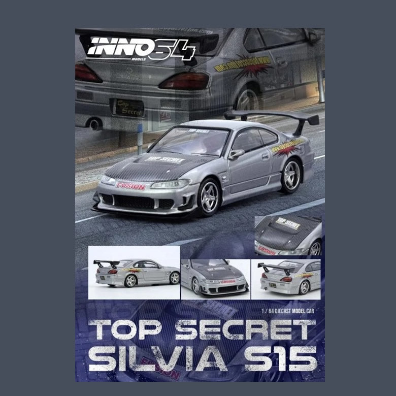 INNO64 - Nissan Silvia (S15) Top Secret (Silver) - 1:64 Scale