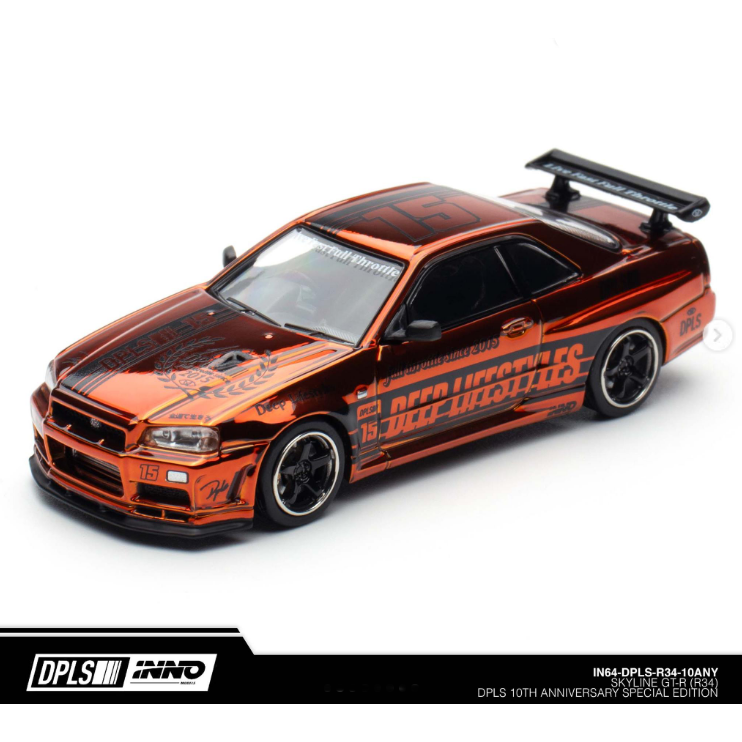 INNO64 - Nissan Skyline (R34) DPLS '10th Anniversary' (Chrome Orange)