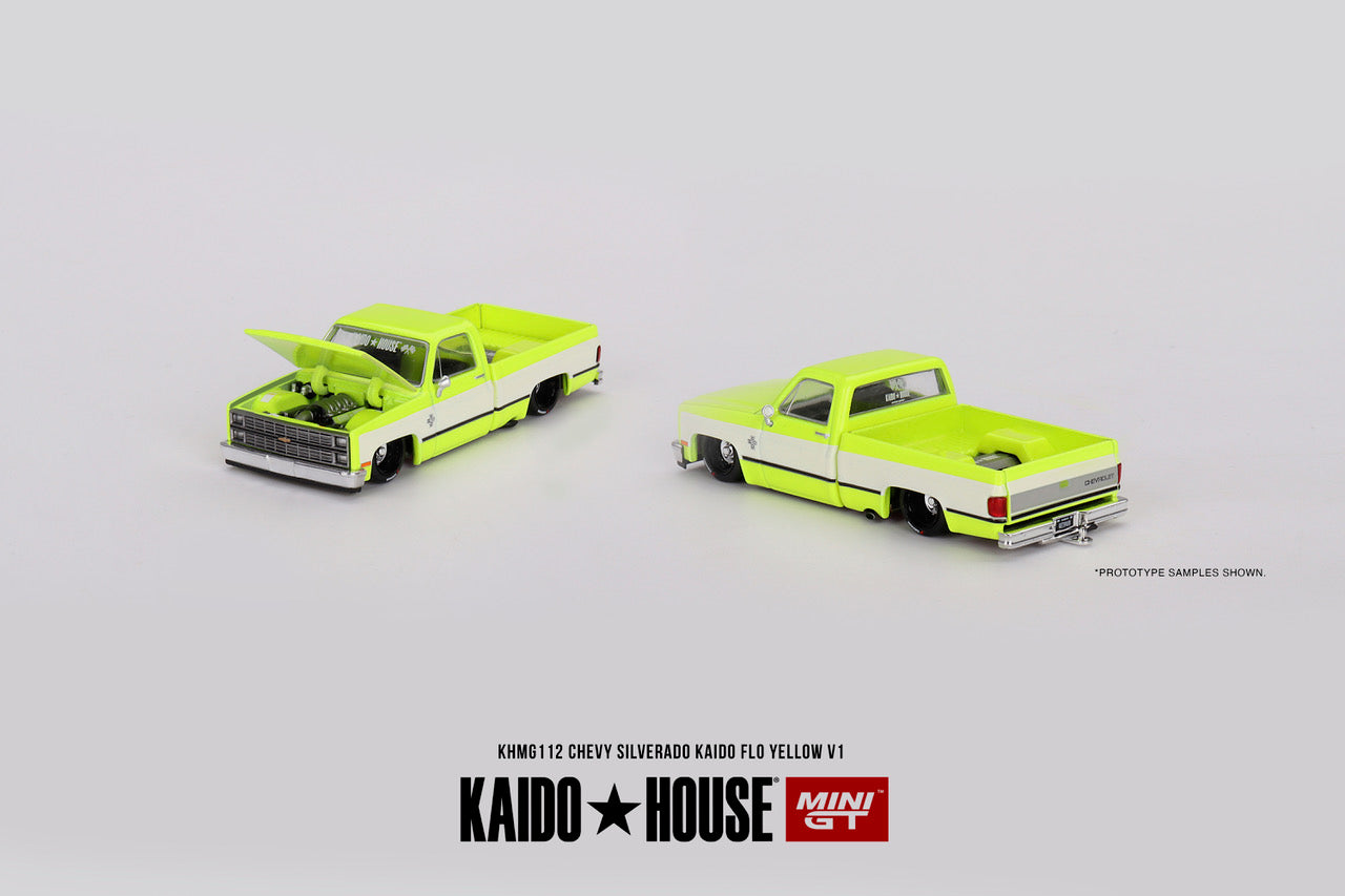 MiniGT - Chevrolet Silverado Kaido House Flo Yellow V1