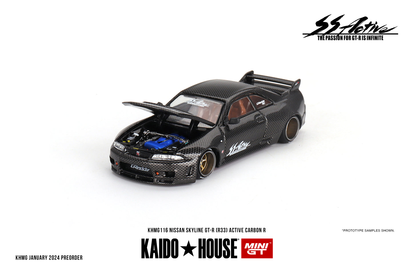 MiniGT - Nissan Skyline GT-R (R33) Active Carbon R