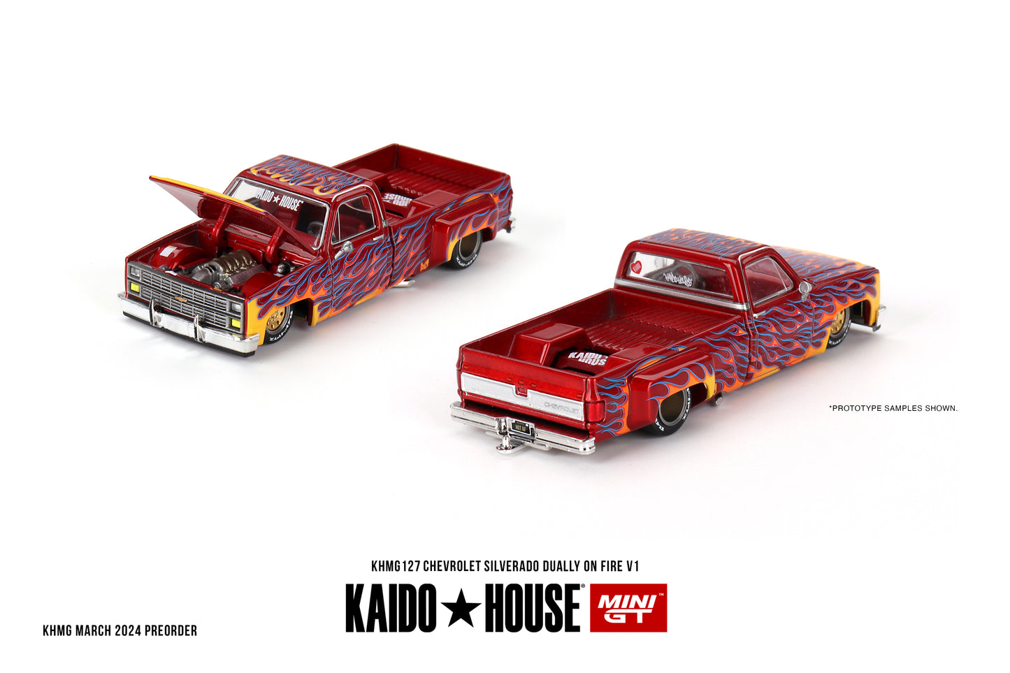 MiniGT - Chevrolet Silverado Dually on Fire V1 Kaido