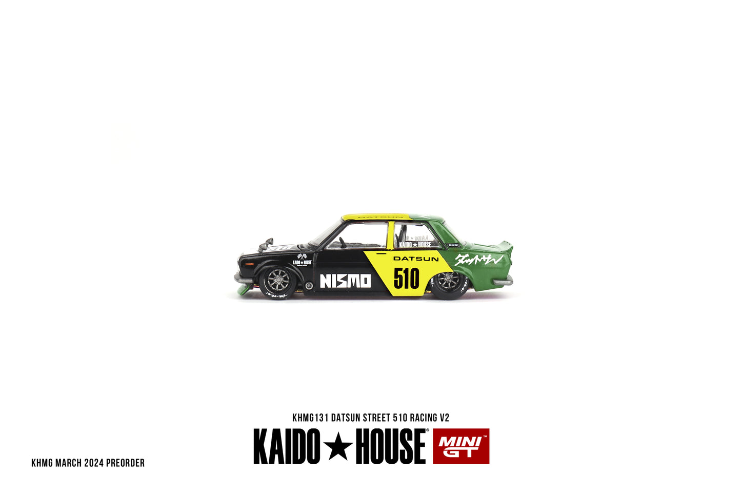 MiniGT - Datsun Street 510 Racing V2 (Nismo Green/Yellow/Black)