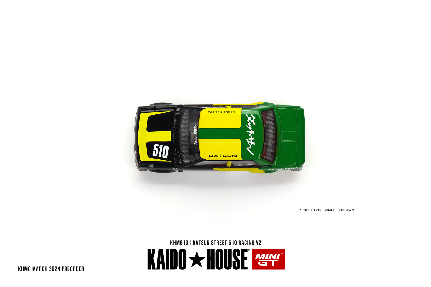 MiniGT - Datsun Street 510 Racing V2 (Nismo Green/Yellow/Black)