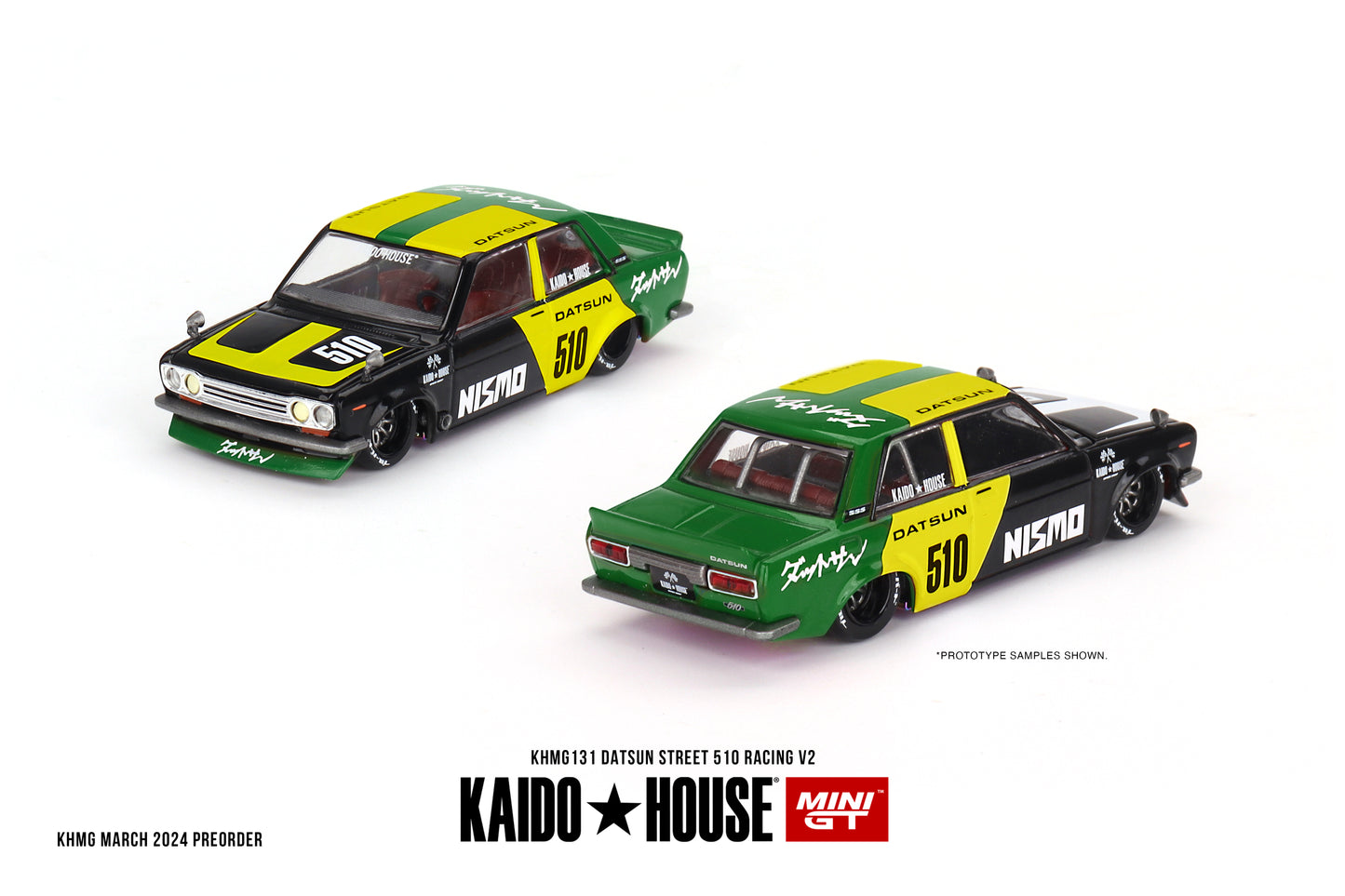 MiniGT - Datsun Street 510 Racing V2 (Nismo Green/Yellow/Black)