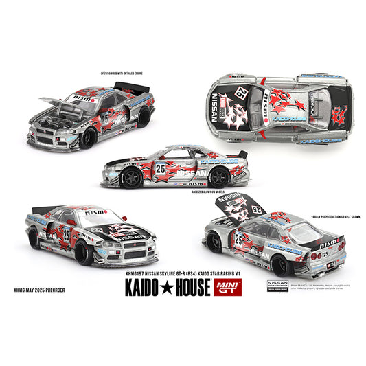 MiniGT - Nissan Skyline GT-R (R34 Kaido Star Racing V1 - 1:64 Scale