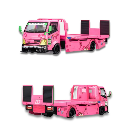 Mega Gear - Pink 'Roxy' Custom Flat Bed Tow Truck - 1:64 Scale