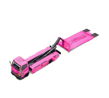 Mega Gear - Pink 'Roxy' Custom Flat Bed Tow Truck - 1:64 Scale