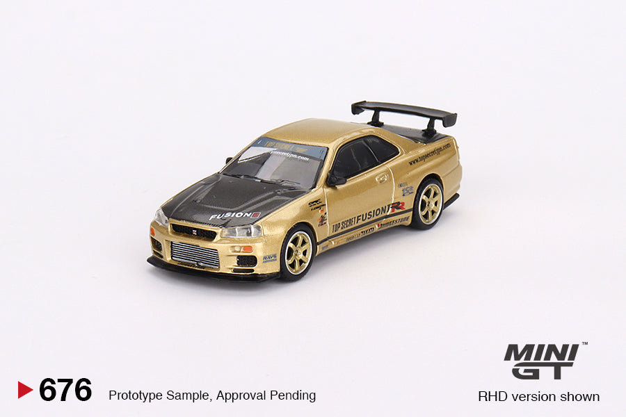 MiniGT - Nissan Skyline GT-R (R34) Top Secret Gold - Japan Exclusive