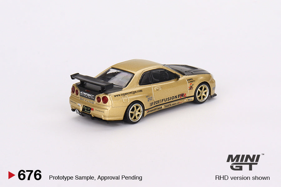 MiniGT - Nissan Skyline GT-R (R34) Top Secret Gold - Japan Exclusive