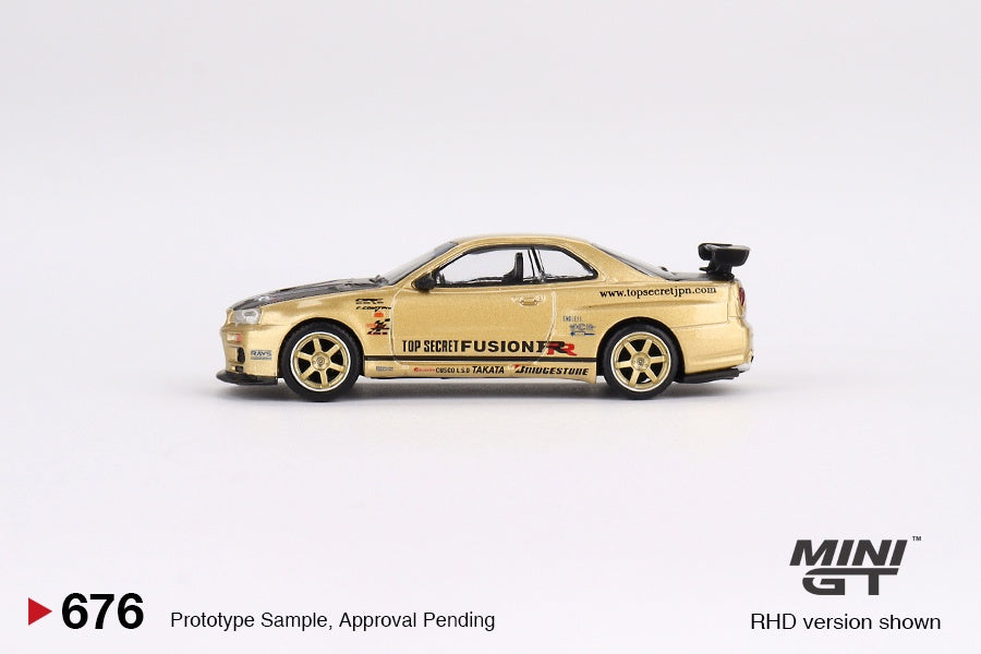 MiniGT - Nissan Skyline GT-R (R34) Top Secret Gold - Japan Exclusive